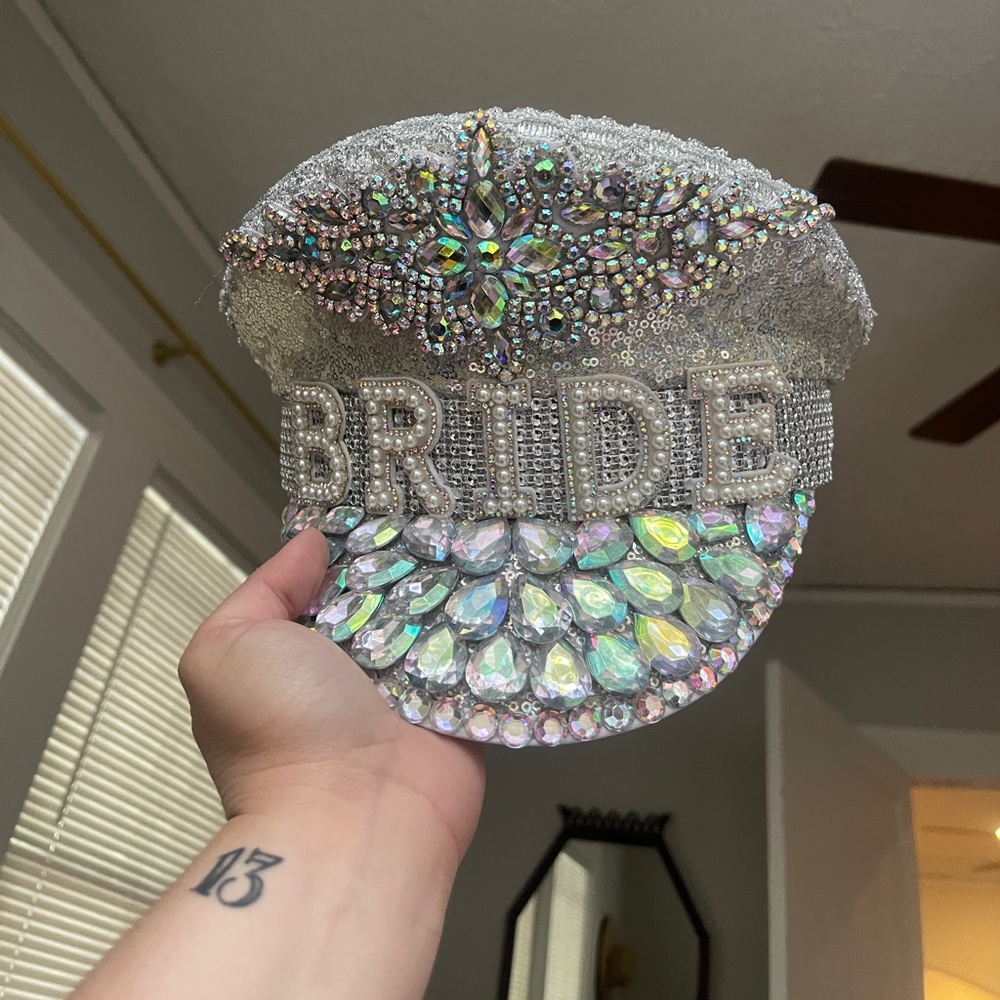 Bride Bejeweled Captain Hat